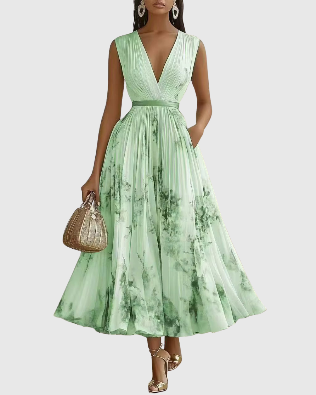 Rowella | Elegantné skladané maxi šaty