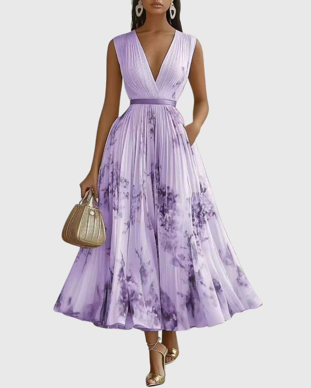 Rowella | Elegantné skladané maxi šaty