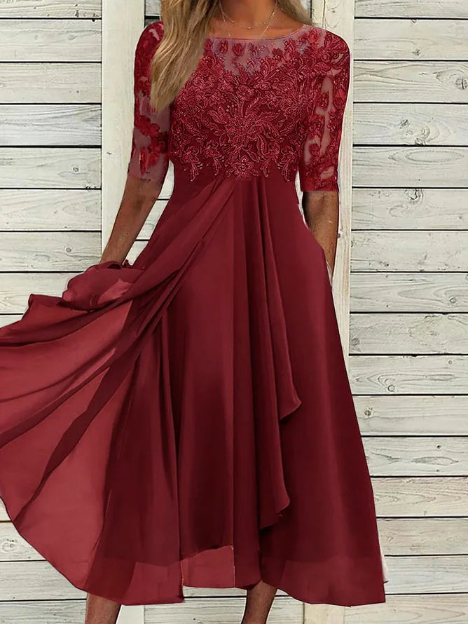 Harper™ | Elegantné čipkované midi šaty