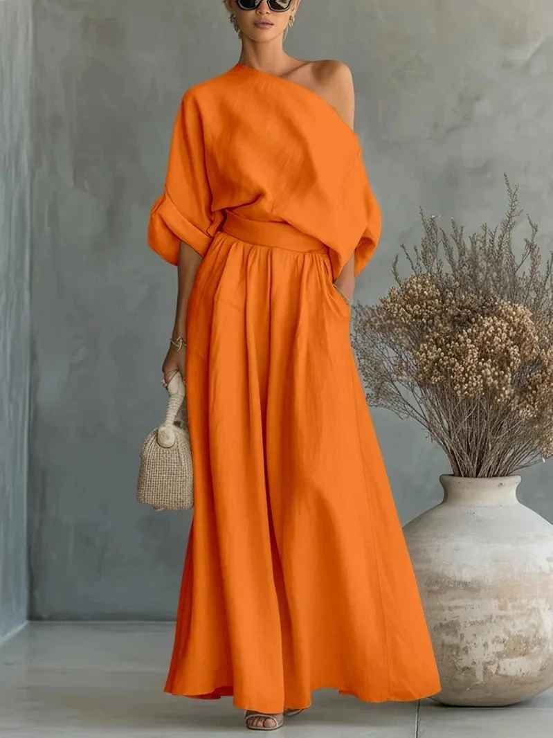 Lisa | Mäkko Off-Shoulder Top a Tapered Nohavicový Set