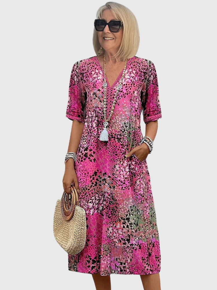 Krásna | Elegantné kvetinové midi šaty