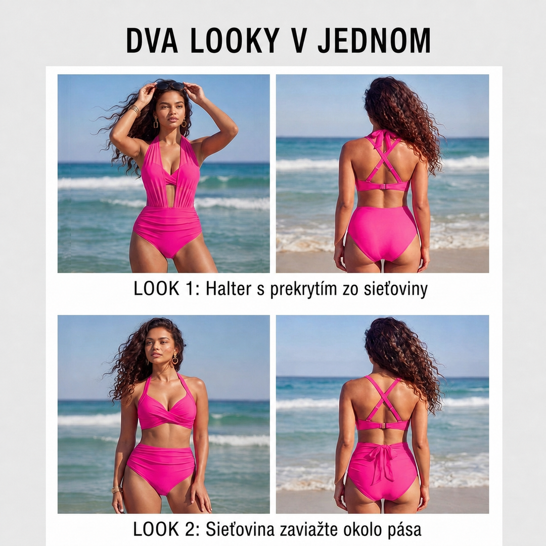 Sabine | 2-v-1 vysoký pás Bikini s kontrolou brucha