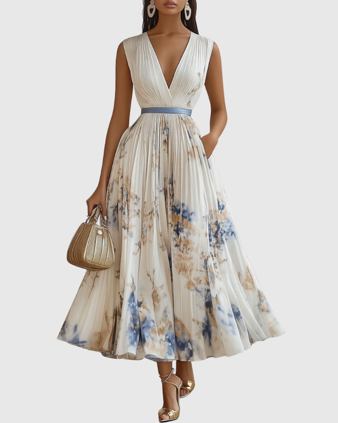 Rowella | Elegantné skladané maxi šaty