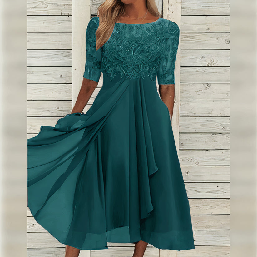 Harper™ | Elegantné čipkované midi šaty
