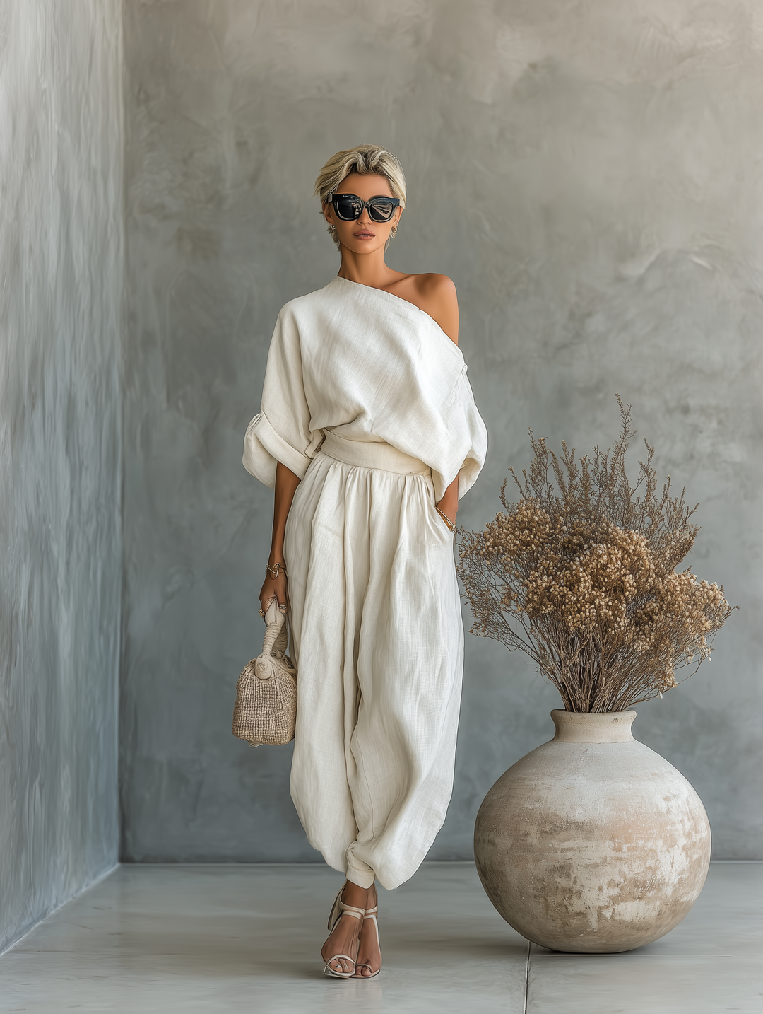 Lisa | Mäkko Off-Shoulder Top a Tapered Nohavicový Set
