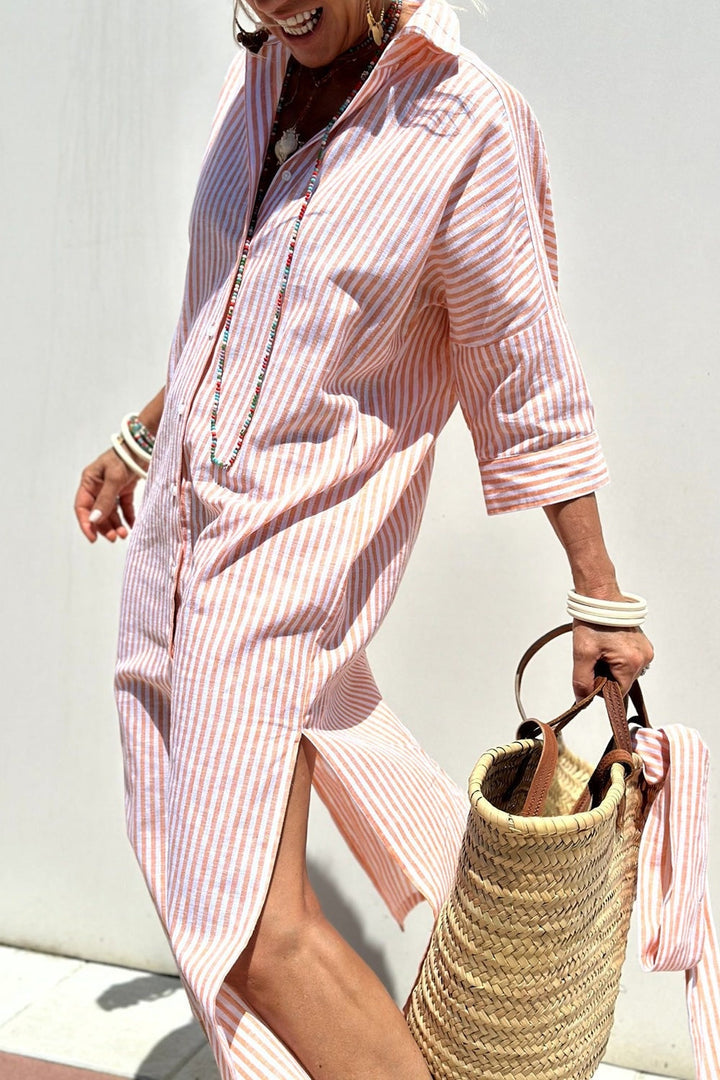 Grace™ | Svetlé pruhované šaty
